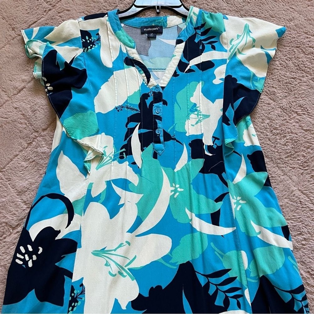 QVC Studio Park Floral Maxi Dress Preppy‎ Vacation Beach Old Money Luxury Size L